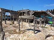 Típico puerto pesquero en Formentera, Formentera, España